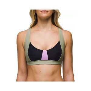 PrAna Tulum Swim Top Colorblock Halter Crisscross Back NWT Size XL